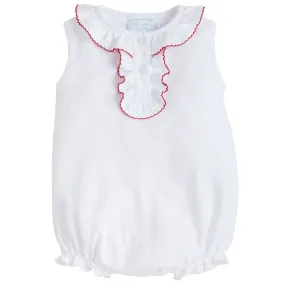 Ruffled Henley Bubble - Red