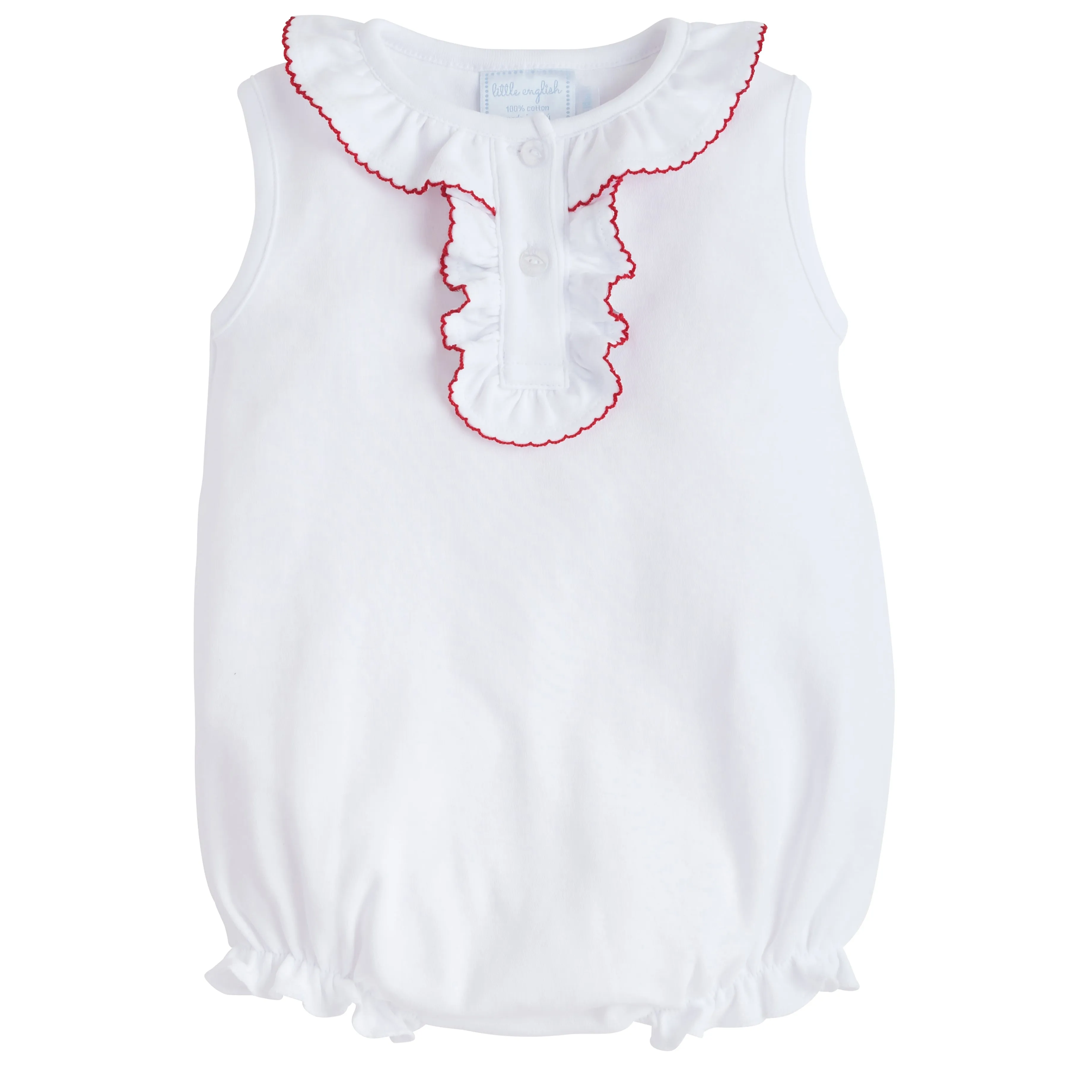 Ruffled Henley Bubble - Red