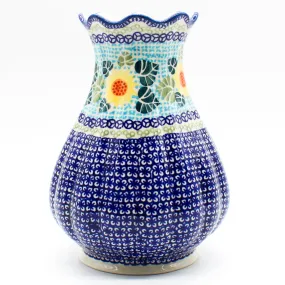 Scalloped Vase in Ukrainian Sunflower