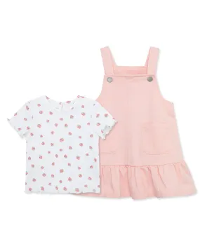 Strawberry Woven Jumper Dress Set -Toddler (2T-4T)