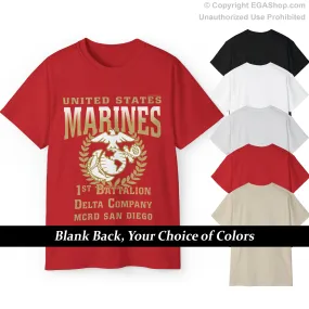 T-Shirt: Delta Co. MCRD San Diego (EGA, Blank Back)