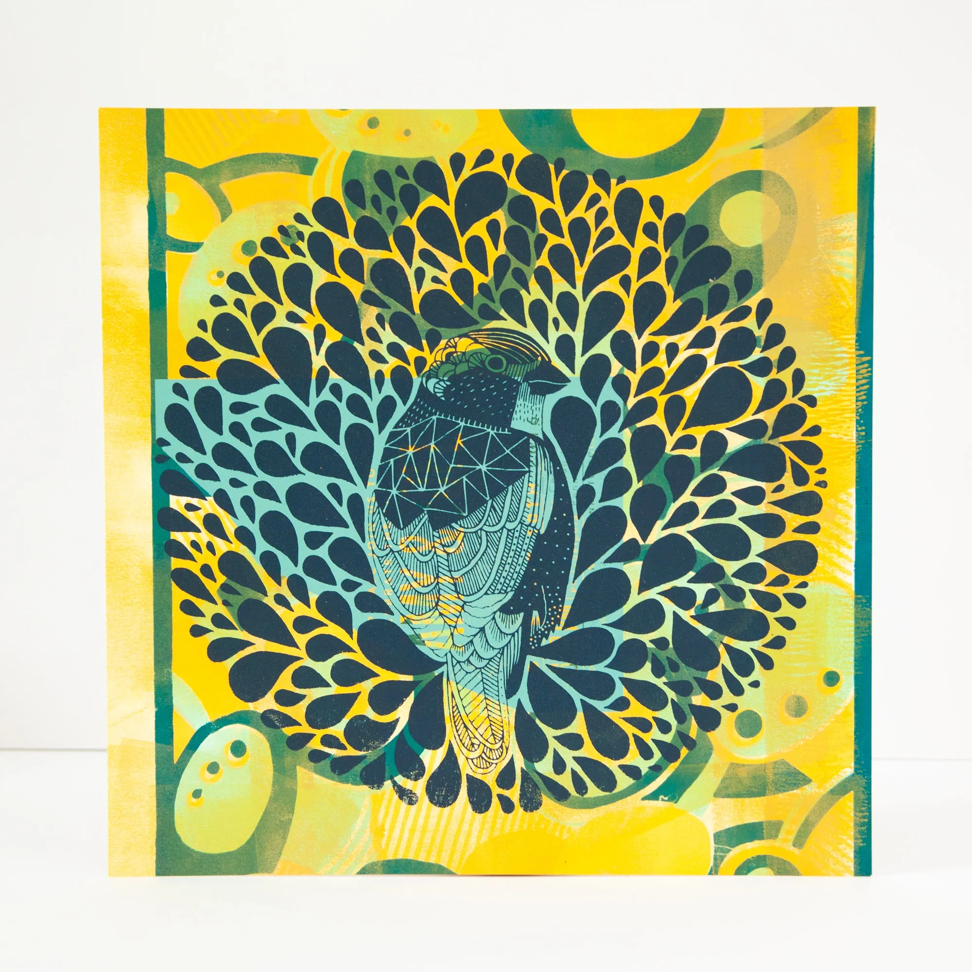 test print number five, OOAK art print, one of a kind bird art print