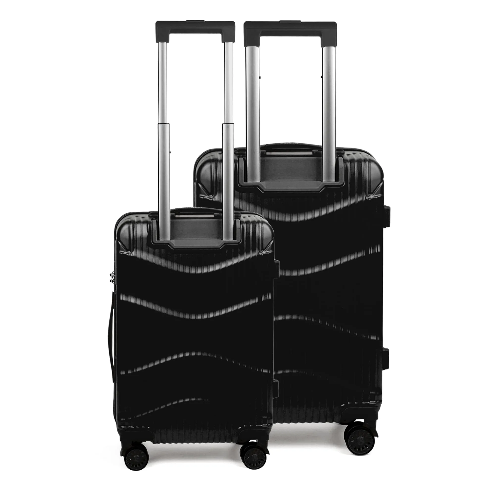 THE CLOWNFISH Ballard Series Luggage ABS & Polycarbonate Exterior Suitcase Eight Wheel Trolley Bag with TSA Lock- Black (Medium size, 65 cm-26 inch)