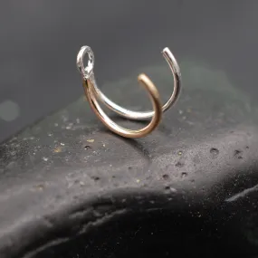 The Enhancer Mixed Metal - Gold & Silver - Turn Your Stud into a Double Nose Ring