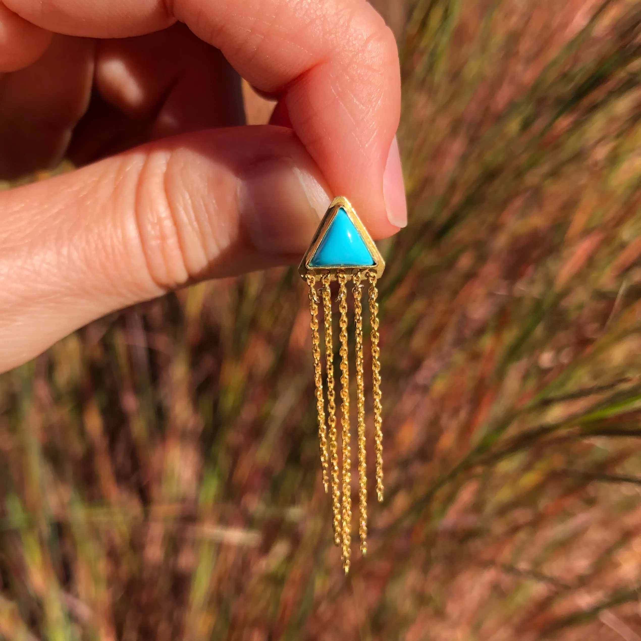 Turquoise & 14k Fringe Earrings