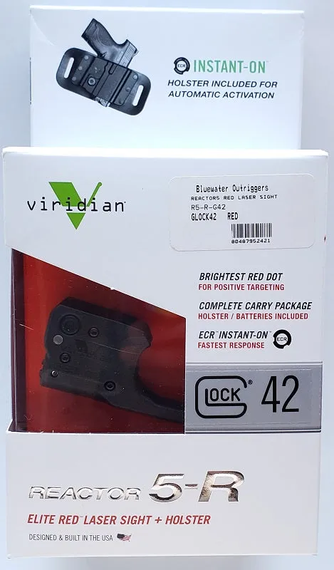 Viridian Reactor 5-R Red Laser Sight for Glock 42 w/ Holster R5-R-G42