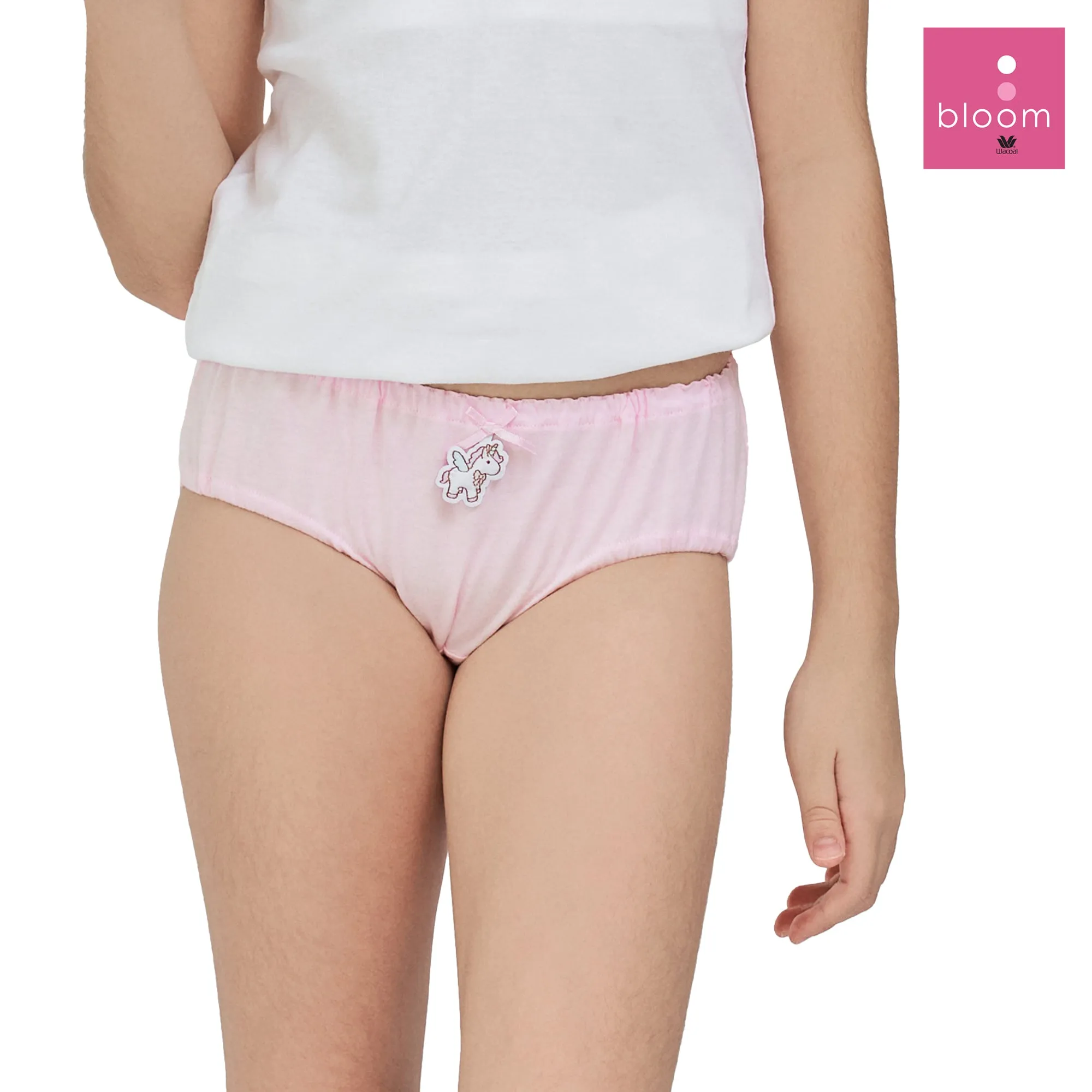 Wacoal Bloom Panty กางเกงในร้อยยางสำหรับเด็ก Pack 3 ชิ้น  รูปแบบ Half  รุ่น WU6A33 สีชมพู (PI)