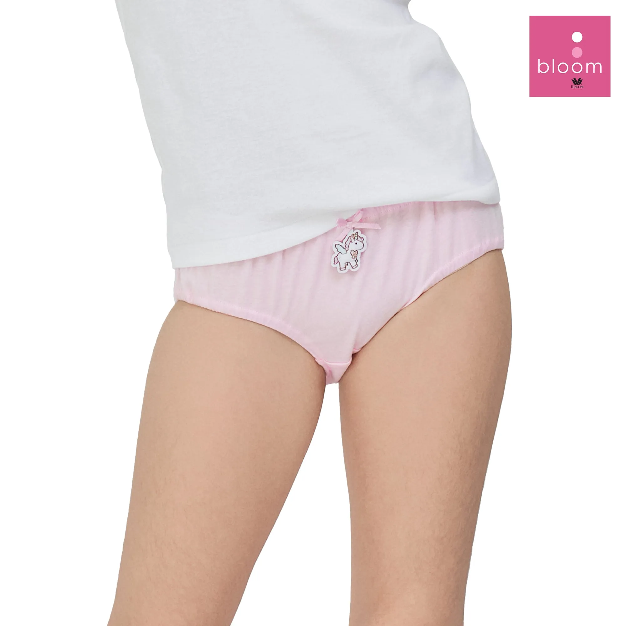 Wacoal Bloom Panty กางเกงในร้อยยางสำหรับเด็ก Pack 3 ชิ้น  รูปแบบ Half  รุ่น WU6A33 สีชมพู (PI)