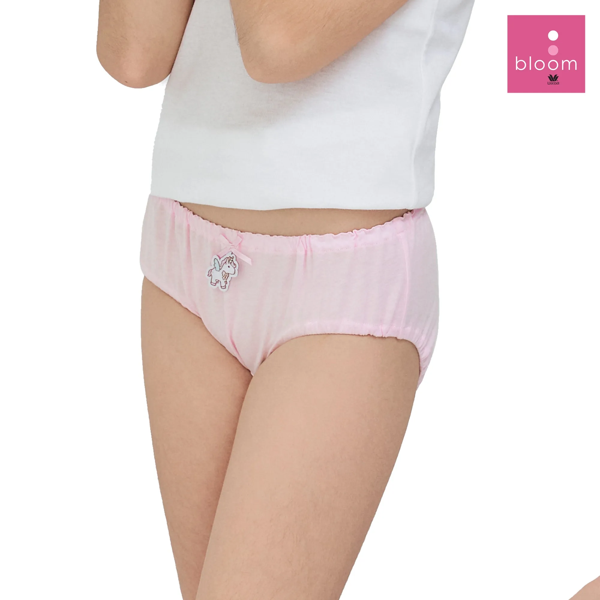 Wacoal Bloom Panty กางเกงในร้อยยางสำหรับเด็ก Pack 3 ชิ้น  รูปแบบ Half  รุ่น WU6A33 สีชมพู (PI)