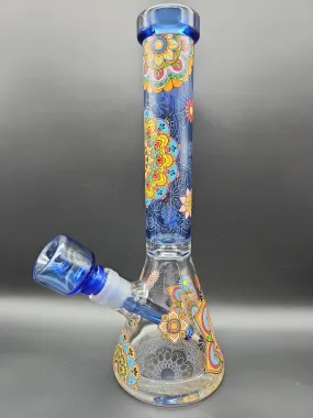 Wormhole Glass Mandala Myriad 10″ Mini Beaker